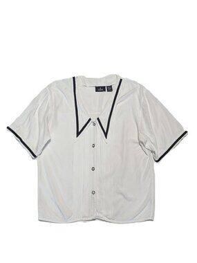 Vintage OBR New Zealand Cropped Sailor Blouse SZ M